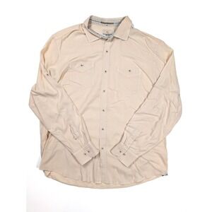 Tommy‎ Bahama Island Modern Fit Beige Button Long Sleeve Shirt Men's Size XL